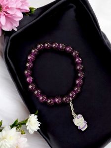 Glass Beads Bracelet With Charms