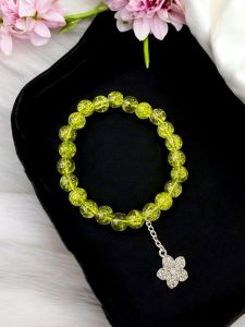 Glass Beads Bracelet With Charms
