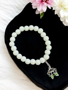 Glass Beads Bracelet With Charms