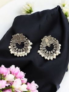 Silver Replica ,Lotus Design Earrings 