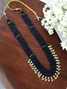 Onyx Necklace with German silver spacers 