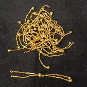 Bracelet Chain/ Necklace Back Chain, Connector Chain, Adjustable, 5 Inches Long, Gold
