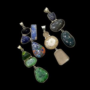 Mix Gemstone Pendants, Pack of 4