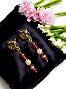 Onyx Earrings,Brown