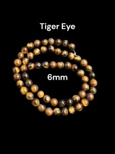 Natural Gemstone Beads, Tiger Eye, 6mm, Round