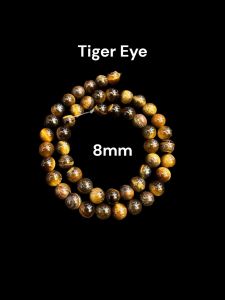 Natural Gemstone Beads, Tiger Eye, 8mm, Round