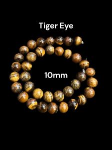 Natural Gemstone Beads, Tiger Eye, 10mm, Round