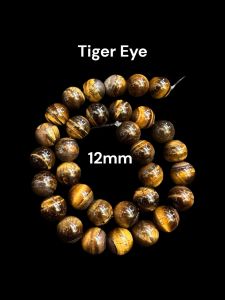 Natural Gemstone Beads, Tiger Eye, 12 mm, Round