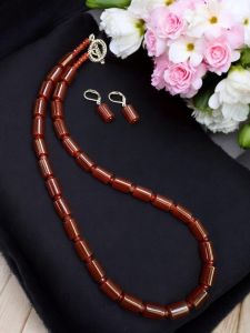 Onyx Cylinder necklaces,Honey Brown
