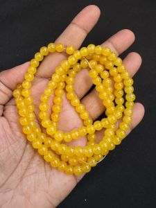 Glass Beads, 6mm, Round,Turmeric yellow