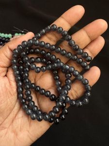 Glass beads, Round, Plain, 6mm, Dark Grey