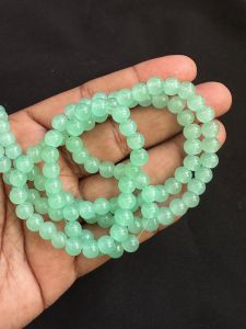 Glass beads, Round, Plain, 6mm, Sea Green