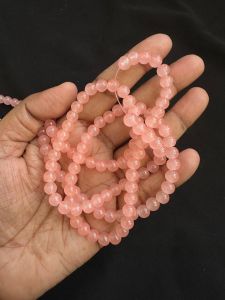 Glass beads, Round, Plain, 6mm,Peach