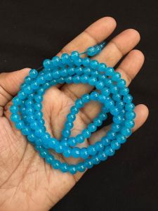 Glass beads, Round, Plain, 6mm,Light Peacock Blue