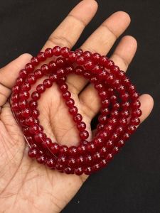 Glass beads, Round, Plain, 6mm, Maroon