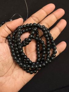 Glass Beads, 6mm, Round, Black