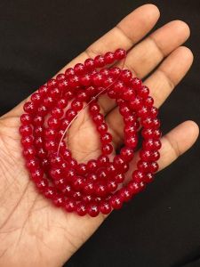 Glass Beads, 6mm, Round,Red