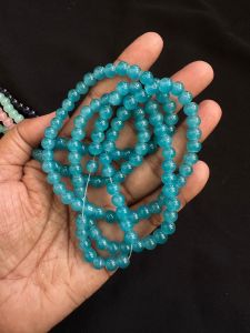 Glass Beads, 6mm, Round, Peacock Blue
