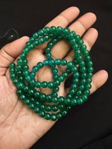 Glass Beads, 6mm, Round, Dark Green