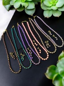 Glass Pearl Necklaces, Pack of 6, Assorted