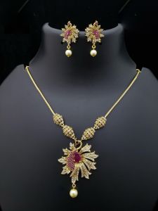 Antique Gold Finish Necklace with matching Earrings
