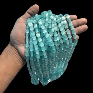 Monolisa (Imitation Cats Eye) Flat Oval Beads, 8X6mm, Sky Blue