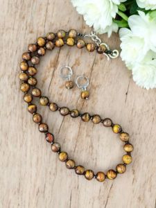 Natural Gemstone (Tiger Eye) Necklace