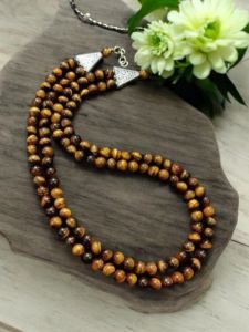 2 Layer Natural Gemstone Tiger Eye Necklace