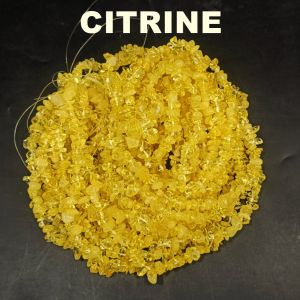 Natural Gemstone Chips, (Citrine) 30" Inches