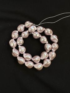 Shell Pearls, Baroque, 12/16mm,Light Pink
