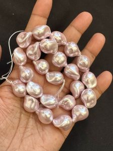 Shell Pearls, Baroque, 12/16mm,Light Pink