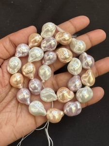 Shell Pearls, Baroque, 12/16mm,Multi Pastel Colours