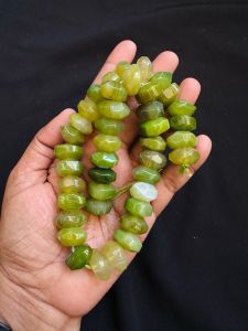 Natural Agate Rondelle/Disc Shape -Green