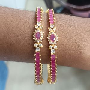 RUBY STONE Bangles, 2.6, Pack of 2