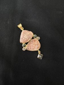 Gemstone Pendants , 7 Stones, Gold Finish