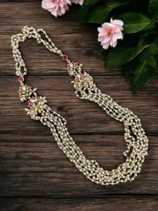 Jadau pearl necklace : Pink