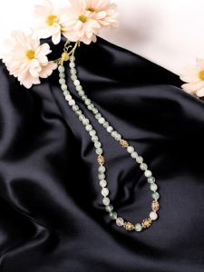 Simple Pink single layer agate with antique gold beads 
