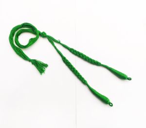 Cotton Cord (Dori), Green ,16" in length (6" on one side) Sold by 1 pc