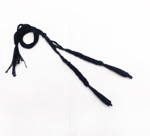 Cotton Cord (Dori), Black ,16" in length (6" on one side) Sold by 1 pc