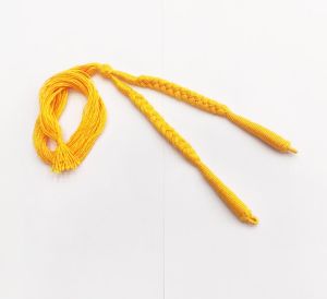Cotton Cord (Dori),Turmeric Yellow ,16" in length (6" on one side) Sold by 1 pc
