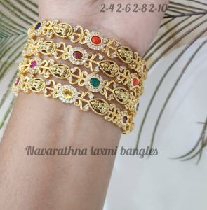 Matt finish Navratna Lakshmi Bangles, 2.8 ,Pack of 4