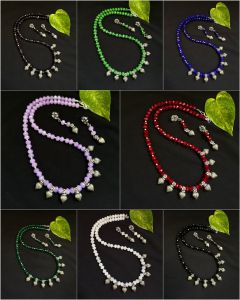 Crystal Necklaces with Kholapuri Charms , Assorted