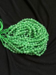 Coin shaped 6mm Jade Beads, Green