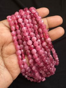 Coin shaped 6mm Jade Beads, Onion Pink