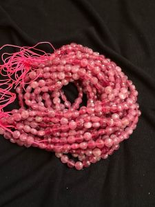 Coin shaped 6mm Jade Beads, Onion Pink