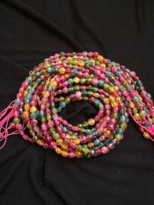 Coin shaped 6mm Jade Beads, MultiTourmaline
