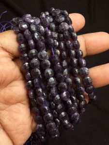 Coin shaped 6mm Jade Beads, Navy Blue