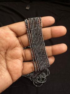 Natural Gemstone Beads, Black Spinal, 1.2mm Rondelle
