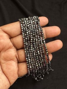 Natural Gemstone Beads, Black Spinal, 2.5mm square cut