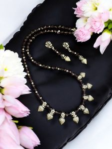 Amethyst Crystal Necklace With Kohlapuri Charms